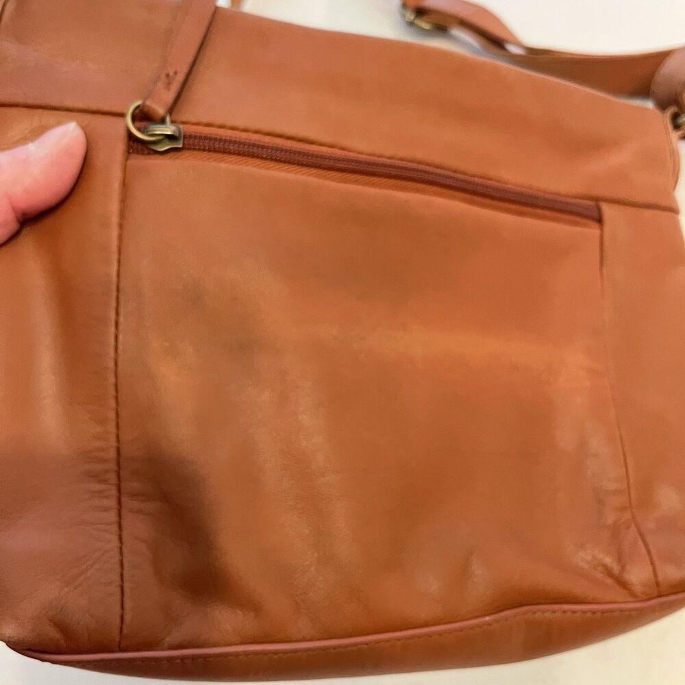 The Sak Rust Brown Melrose Crossbody Leather Bag Boho Western Hippie Career Work - Picture 4 of 12